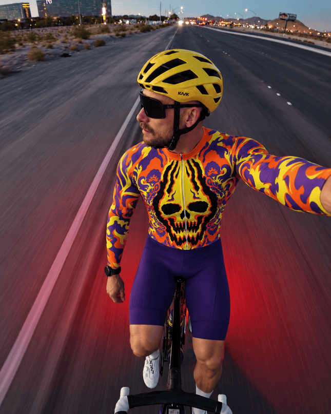 ROCKBROS "Skull Riot" Psychedelic Flame Art Long Sleeve Cycling Jersey