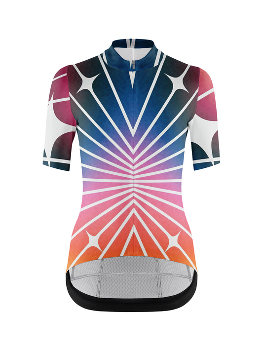 RockBros Men's "Stellar Warp" Radial Gradient Performance Cycling Jersey