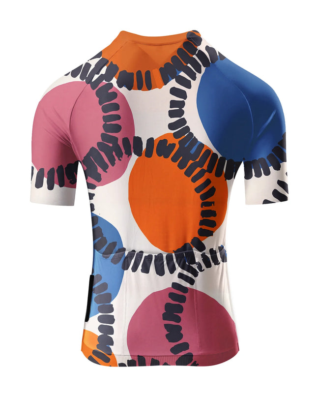 ROCKBROS Women's Retro Abstract Geometric Print Padded Bib Cycling Bibs