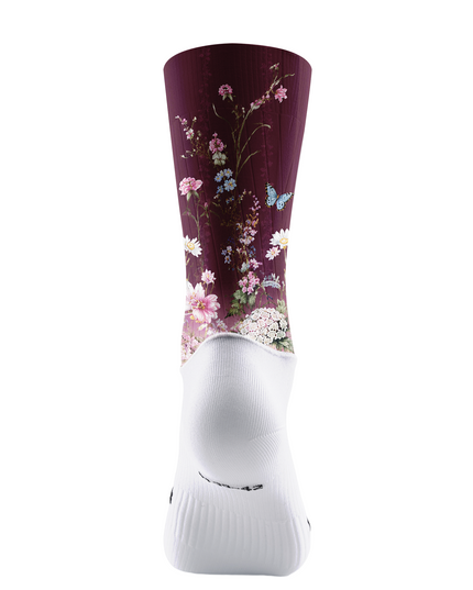ROCKBROS Twilight Burgundy Floral Cycling Socks