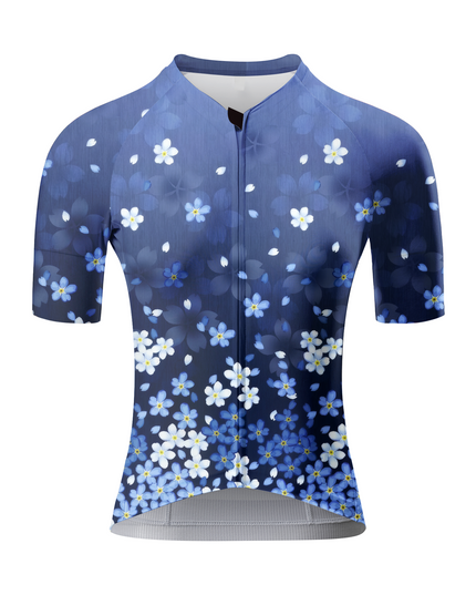 ROCKBROS Women's Midnight Blue Floral Cycling Jersey