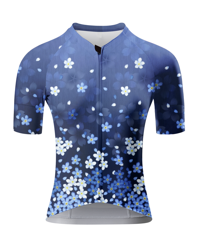 ROCKBROS Women's Midnight Blue Floral Cycling Jersey