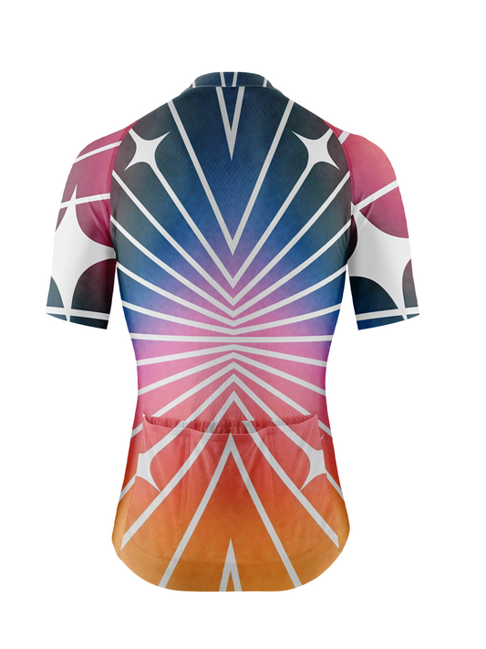 RockBros Men's "Stellar Warp" Radial Gradient Performance Cycling Jersey