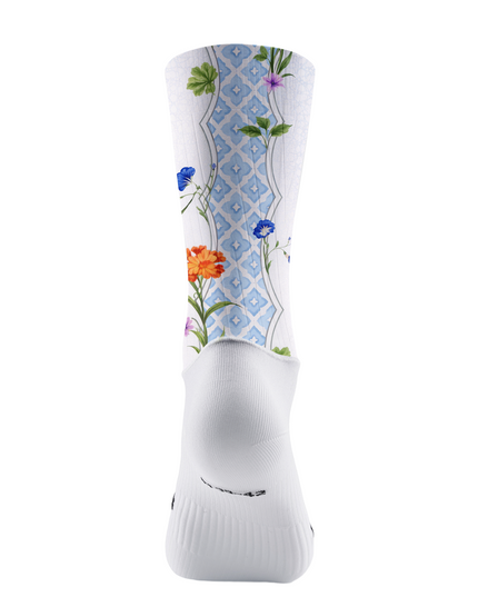 ROCKBROS Baroque Floral Side-Striped Cycling Socks