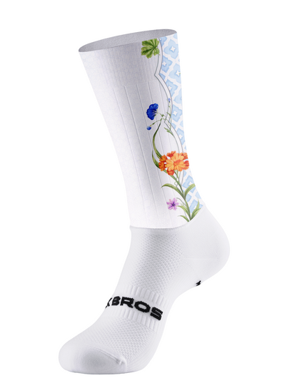 ROCKBROS Baroque Floral Side-Striped Cycling Socks