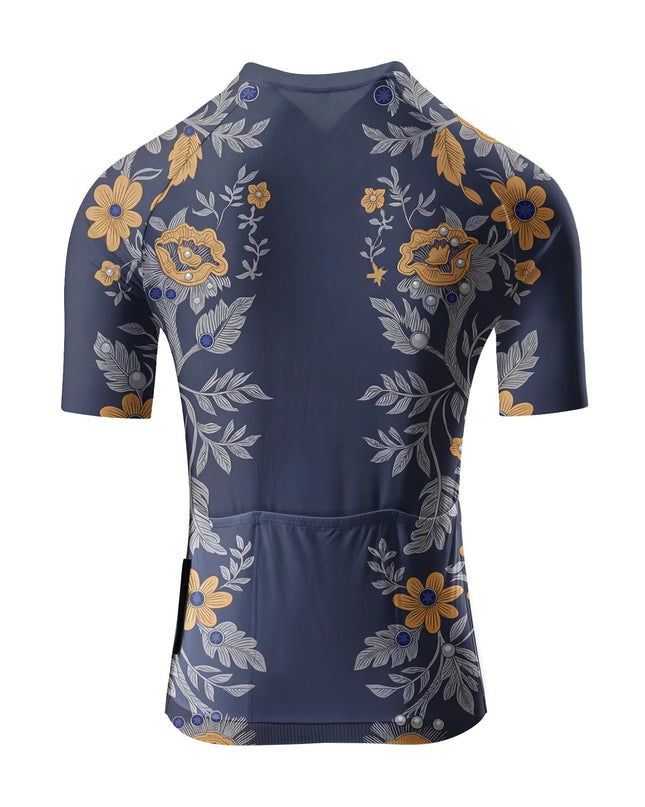 ROCKBROS Women's Vintage Floral Pattern Short Sleeve Cycling Jersey