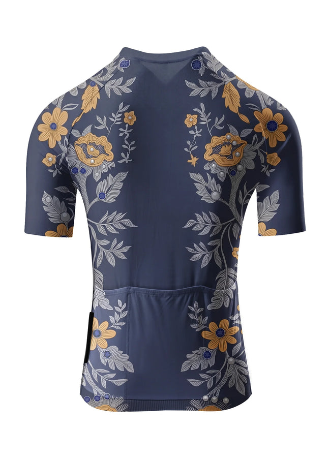 ROCKBROS Women's Vintage Floral Pattern Short Sleeve Cycling Jersey