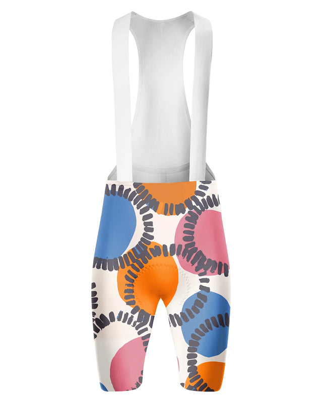 ROCKBROS Women's Retro Abstract Geometric Print Padded Bib Cycling Bibs
