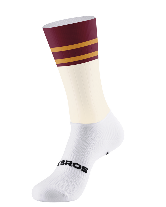 ROCKBROS Burgundy Varsity Stripe Cycling Socks