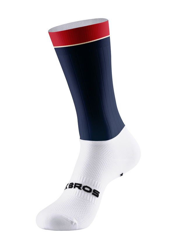 ROCKBROS Heritage Navy Red Block Cycling Socks