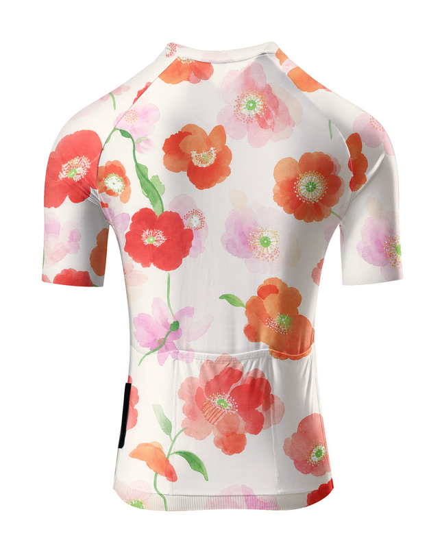 ROCKBROS Women's Watercolor Poppy Bloom Pro Aero Cycling Jersey