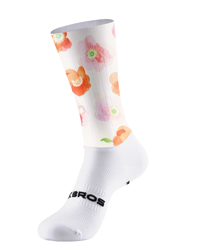 ROCKBROS Watercolor Poppy Bloom Pro Aero Cycling Socks
