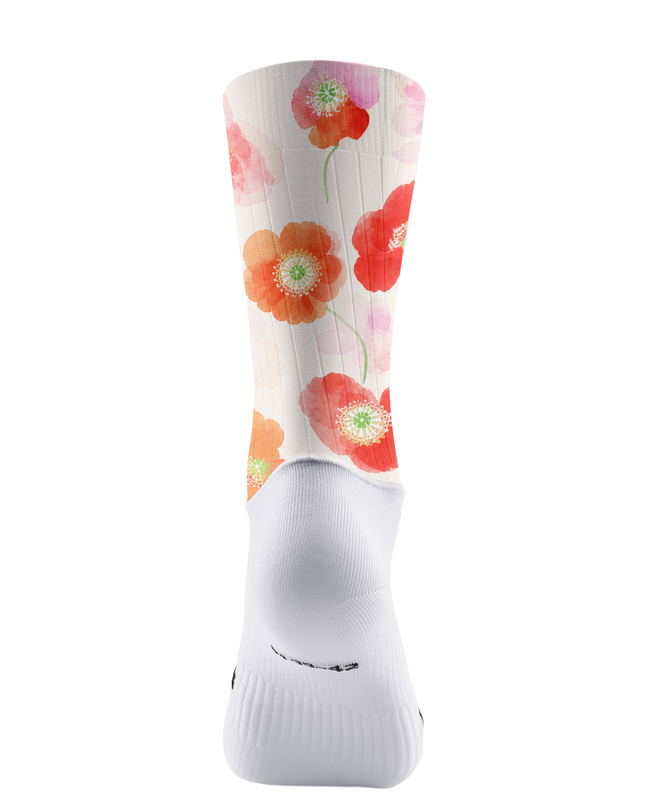ROCKBROS Watercolor Poppy Bloom Pro Aero Cycling Socks