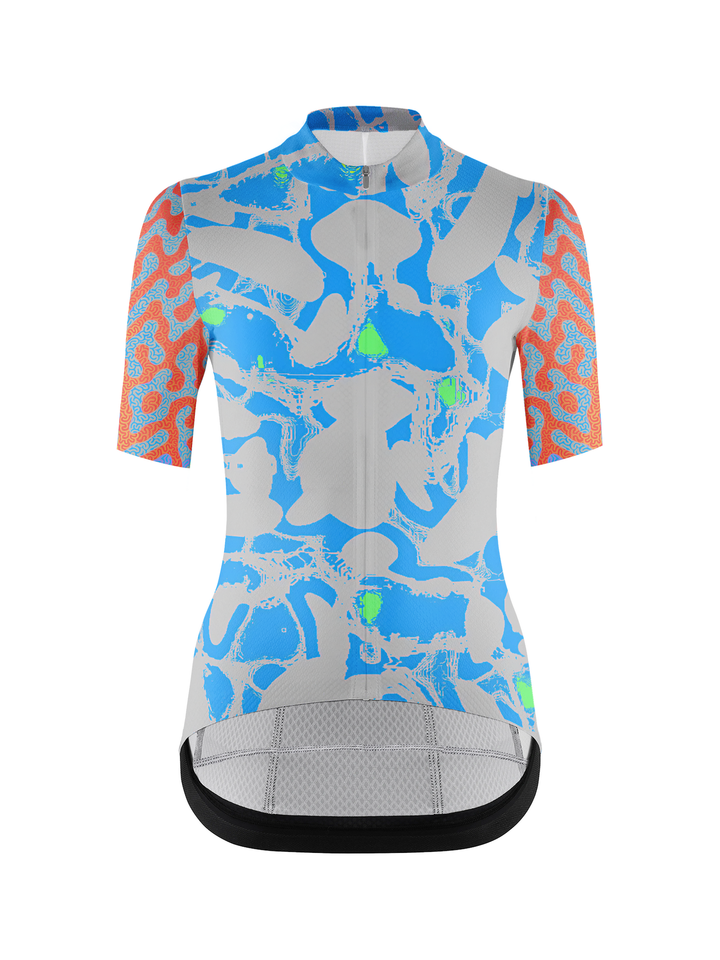 RockBros Men's "Oceanic Glitch" Abstract Organic Performance Cycling Jersey