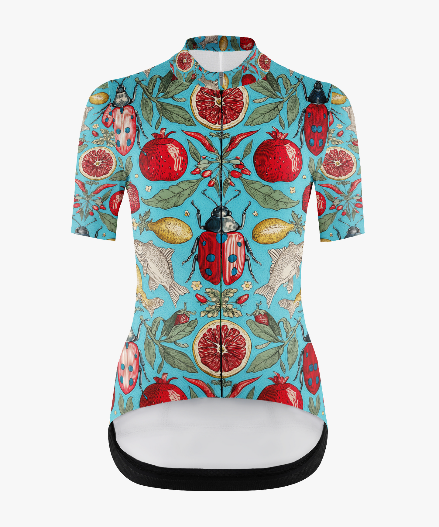 Women's Insect & Fruit Print Cycling Jersey