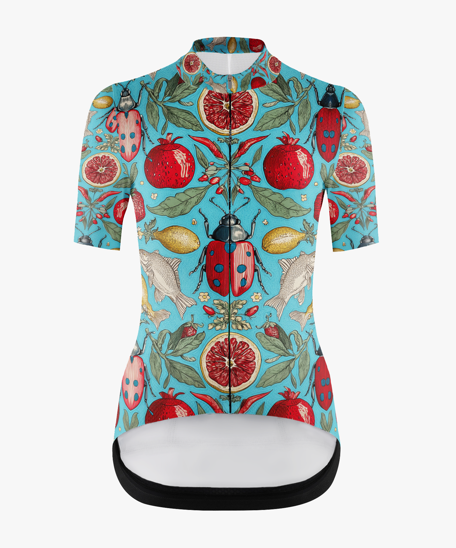 Women's Insect & Fruit Print Cycling Jersey