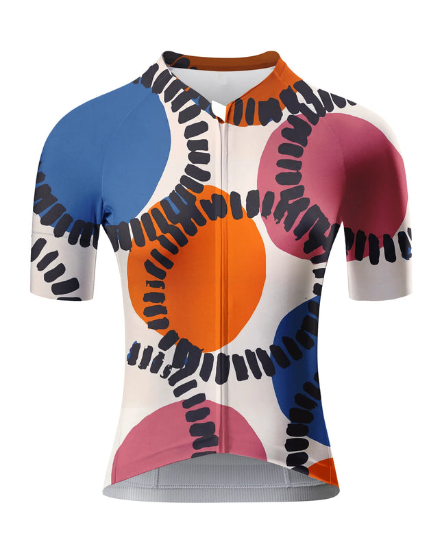 ROCKBROS Women's Retro Abstract Geometric Print Padded Bib Cycling Bibs