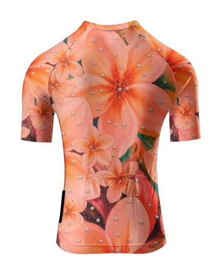 ROCKBROS Women's Peach Floral Blossom Pro Aero Cycling Jersey
