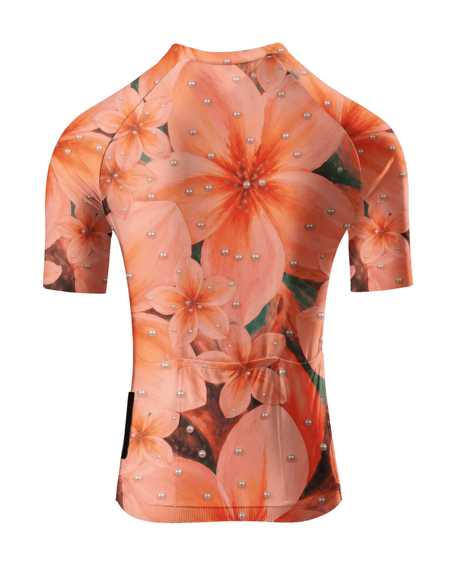 ROCKBROS Women's Peach Floral Blossom Pro Aero Cycling Jersey