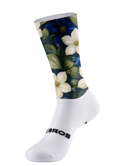 ROCKBROS Midnight Floral Dewdrop Cycling Socks