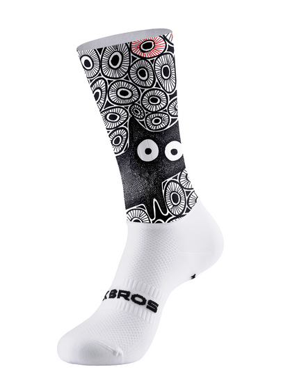 ROCKBROS Monochrome Cat Graphic Cycling Socks