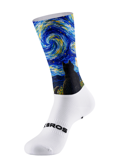 ROCKBROS Starry Night Cats Graphic Cycling Socks