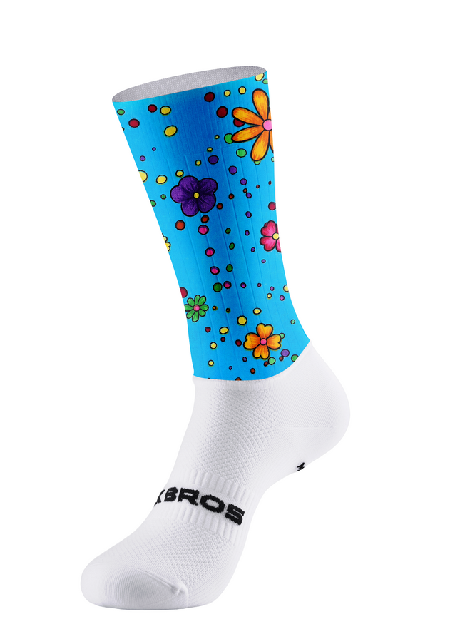ROCKBROS Cartoon Polka Dot Multicolor Floral Cycling Socks