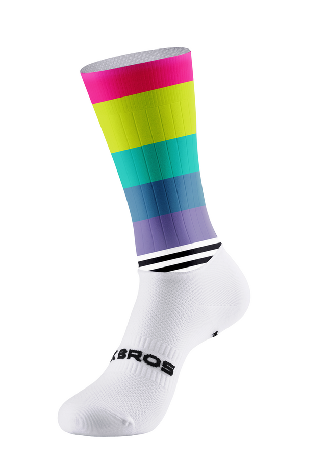 ROCKBROS Vibrant Rainbow Stripe Cycling Socks