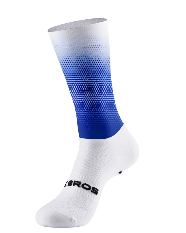 ROCKBROS White To Deep Blue Gradient Honeycomb Dot Cycling Socks