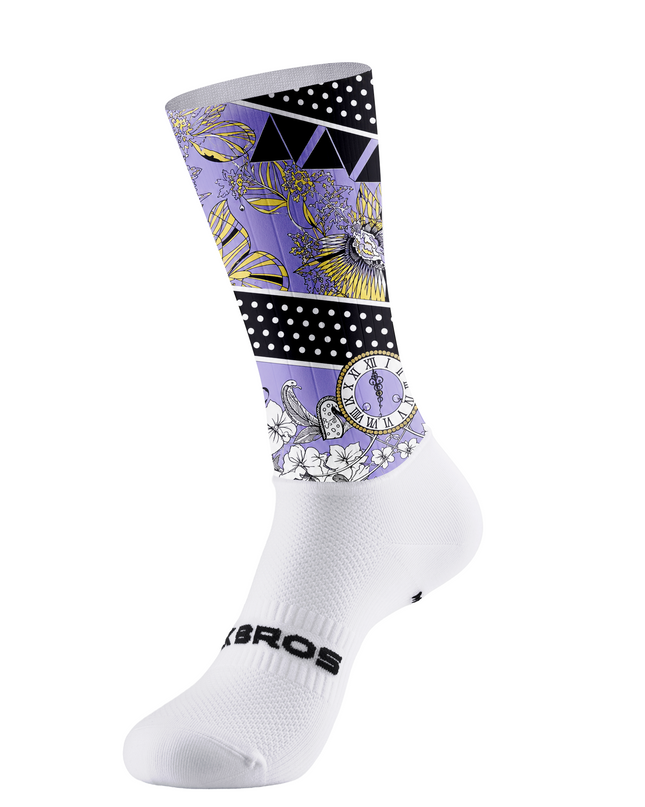 ROCKBROS Vintage Clock & Butterfly Graphic Cycling Socks