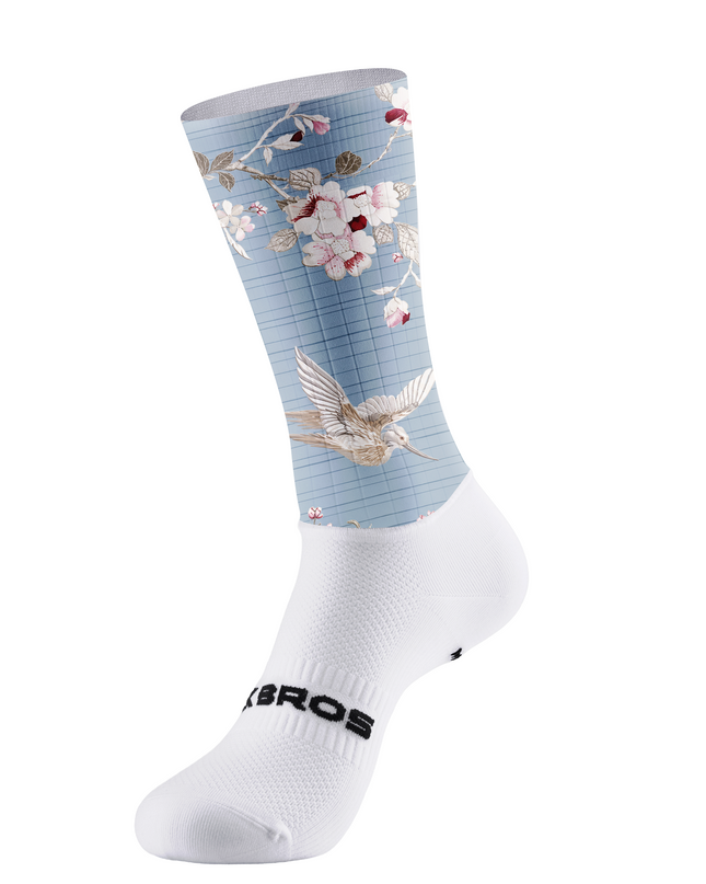 ROCKBROS Vintage Flower & Heron Graphic Performance Cycling Socks