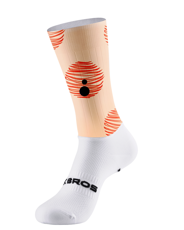 ROCKBROS Retro Abstract Red Swirl Dot Print Socks