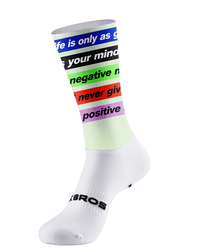 ROCKBROS Mint Base Colorful Motivational Slogan Mid-Calf Cycling Socks