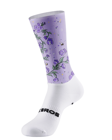 ROCKBROS Women's Purple Floral Print Cycling Socks