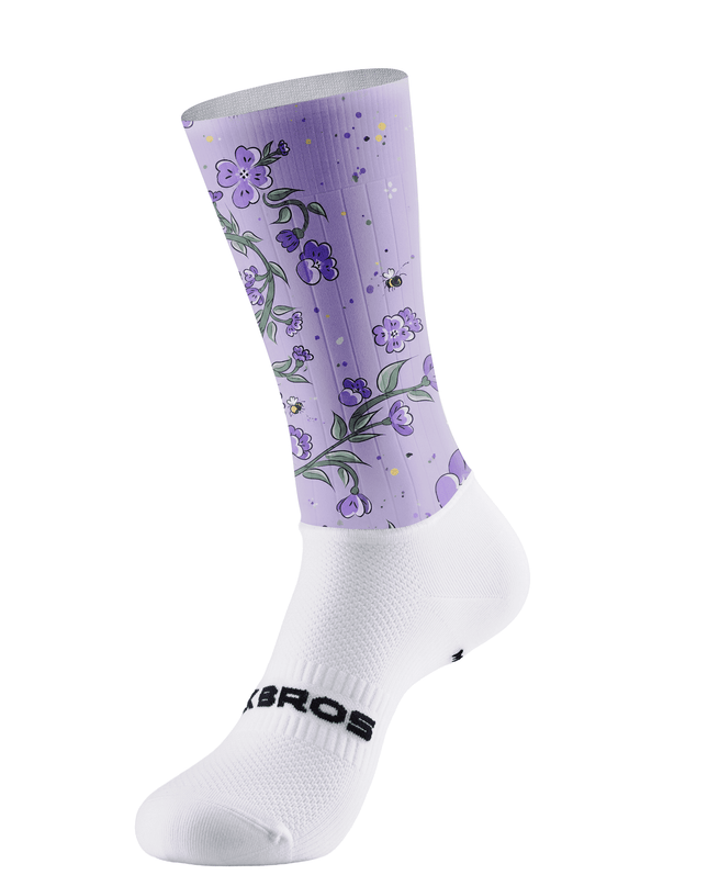 ROCKBROS Women's Purple Floral Print Cycling Socks