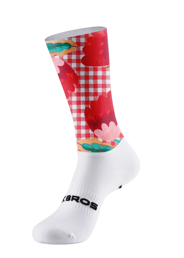 ROCKBROS Women's Red Gingham Floral Cycling Set