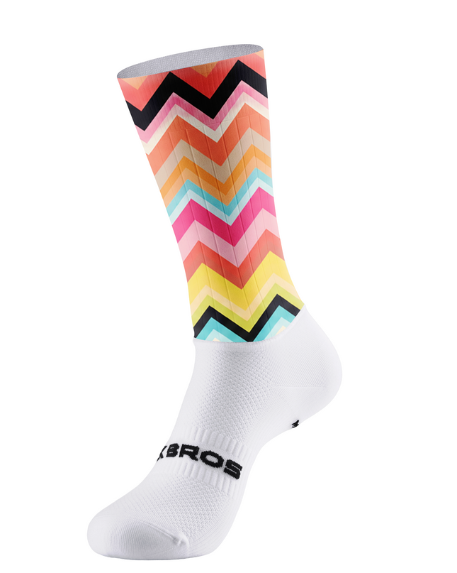 ROCKBROS Pastel Chevron Stripe Cycling Socks