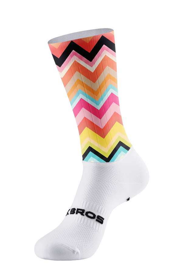ROCKBROS Pastel Chevron Stripe Cycling Socks