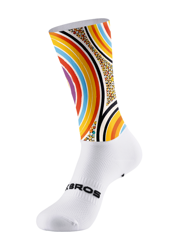 ROCKBROS Retro Swirl Dot Cycling Socks