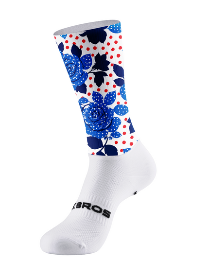 ROCKBROS Blue Rose Polka Dot Cycling Socks