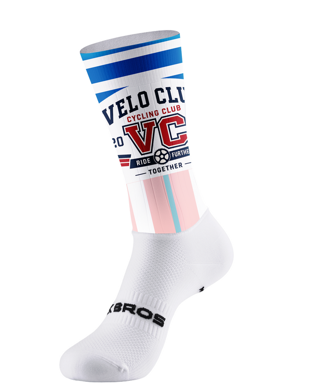 ROCKBROS White Sole Velo Club Ride Together Striped Graphic Cycling Socks