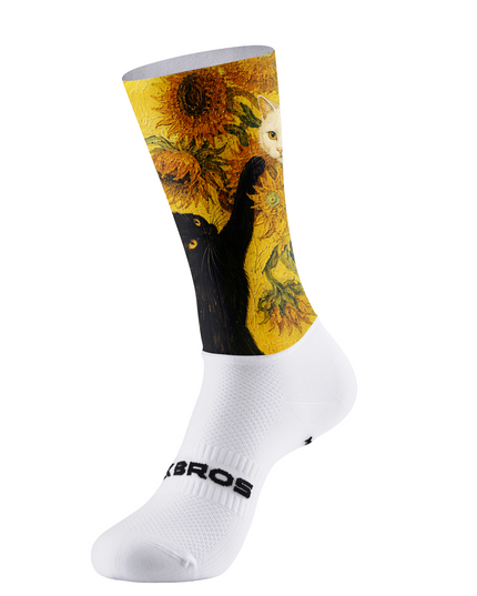 ROCKBROS Sunflower Cats Graphic Cycling Socks