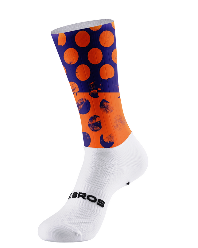 ROCKBROS Women's Bold Orange & Navy Distressed Polka Dot Cycling Set