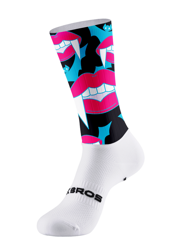 ROCKBROS Vampire Fang Graphic Breathable Cycling Socks