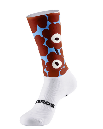 ROCKBROS Retro Brown Poppy Floral Cycling Socks