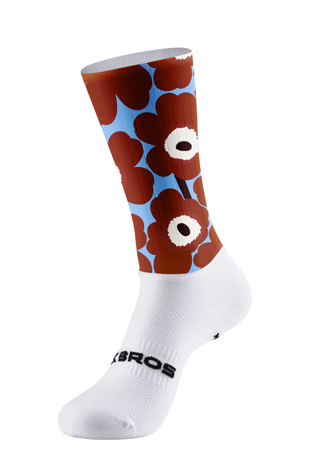 ROCKBROS Retro Brown Poppy Floral Cycling Socks