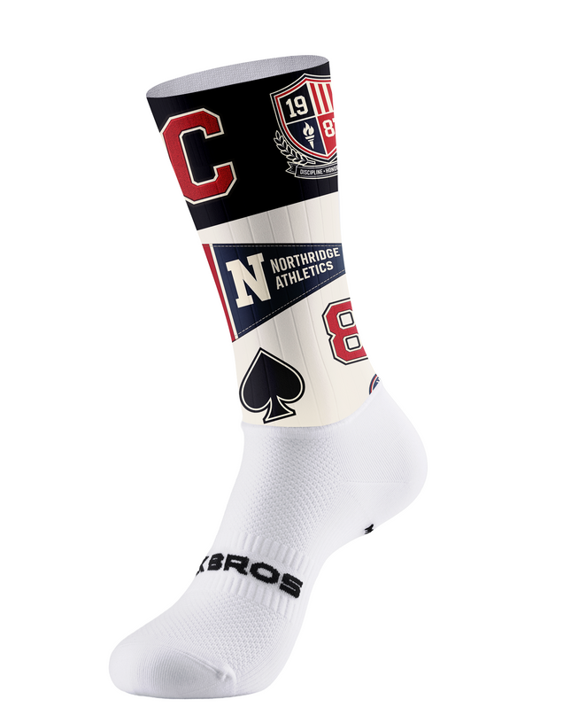 ROCKBROS White Sole College Varsity Northridge Spade Graphic Cycling Socks