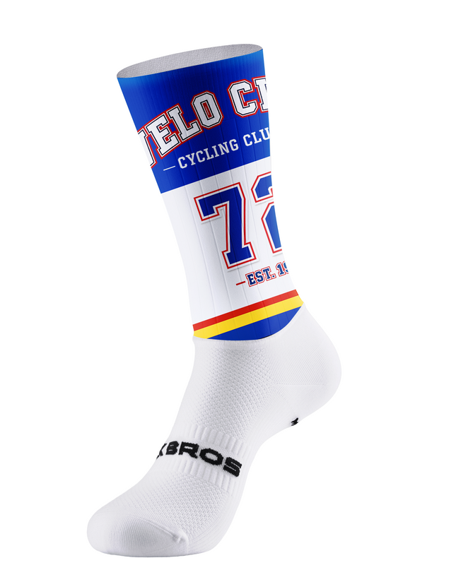 ROCKBROS Velo Club Retro Number 72 Striped Mid-Calf Cycling Socks