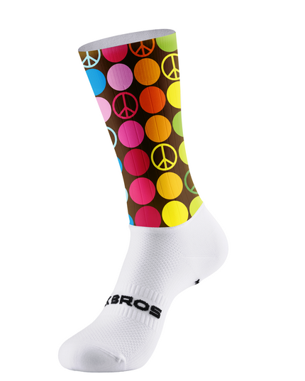 ROCKBROS Hippie Rainbow Polka Dot Peace Symbol Cycling Socks