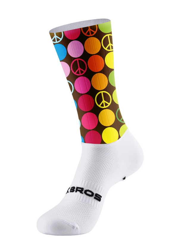 ROCKBROS Hippie Rainbow Polka Dot Peace Symbol Cycling Socks